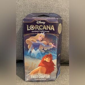 Disney Lorcana The First Chapter Starter Deck Sapphire & Steel NEW w/ Booster